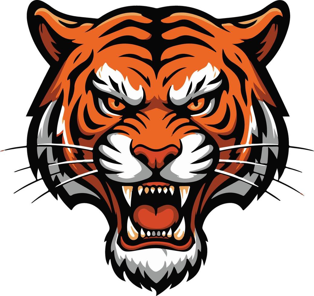 An angry tigers head vector