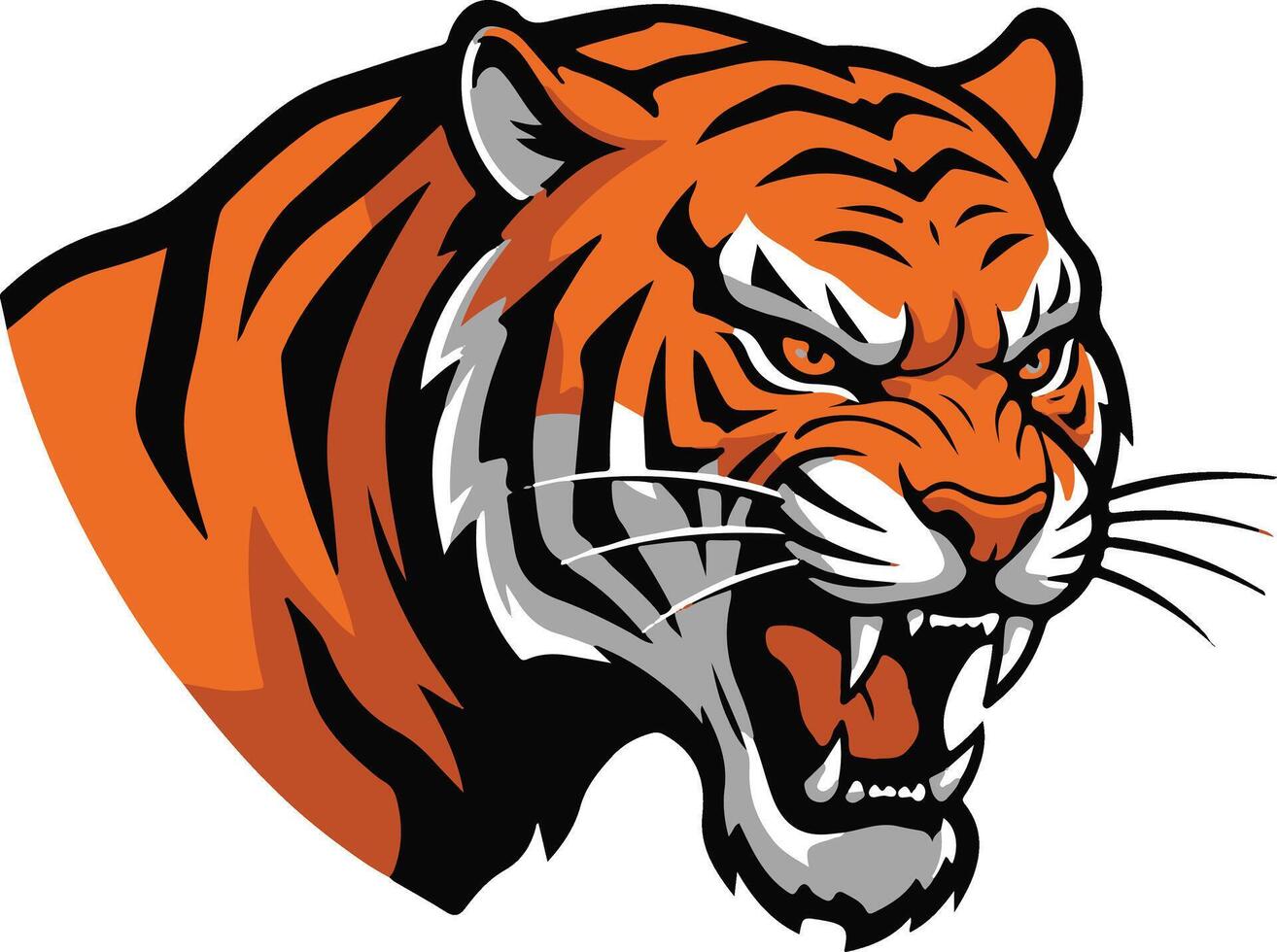 The side view of an angry tiger vector