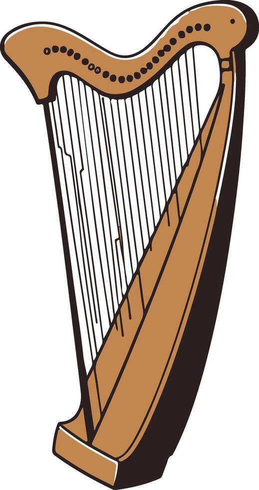 A harp is shown in this illustration vector