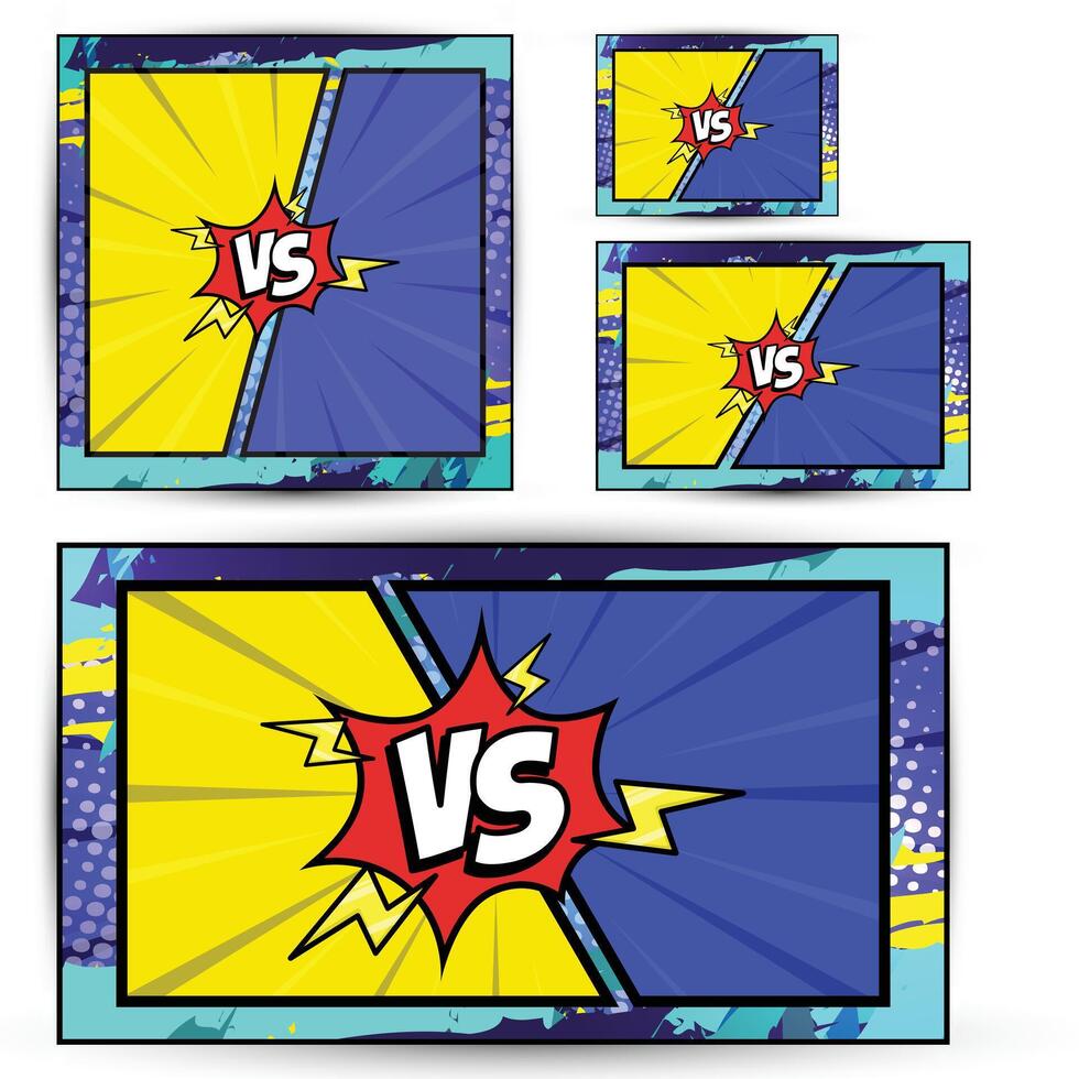 comic book style banner set with the word vs vector