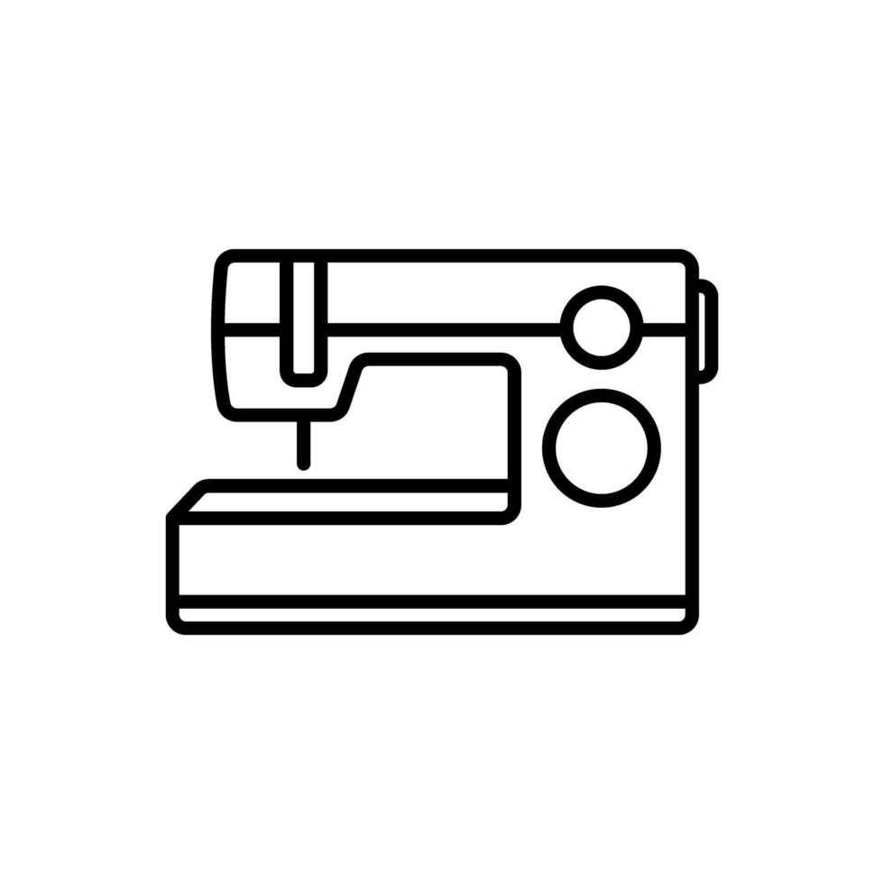 Manual sewing machine line simple icon. Simple illustration of manual sewing machine icon for web design isolated on white background flat sign vector