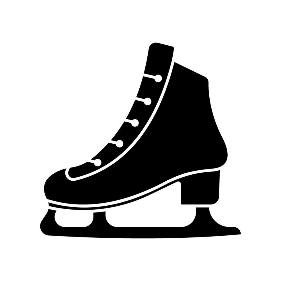 Ice skate black icon. sign for mobile concept and web design. illustration vector