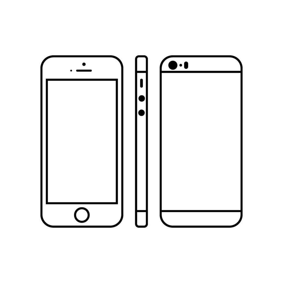 Line mobile phone with blank screen. Flat style. illustration. Smartphone icon illustration vector