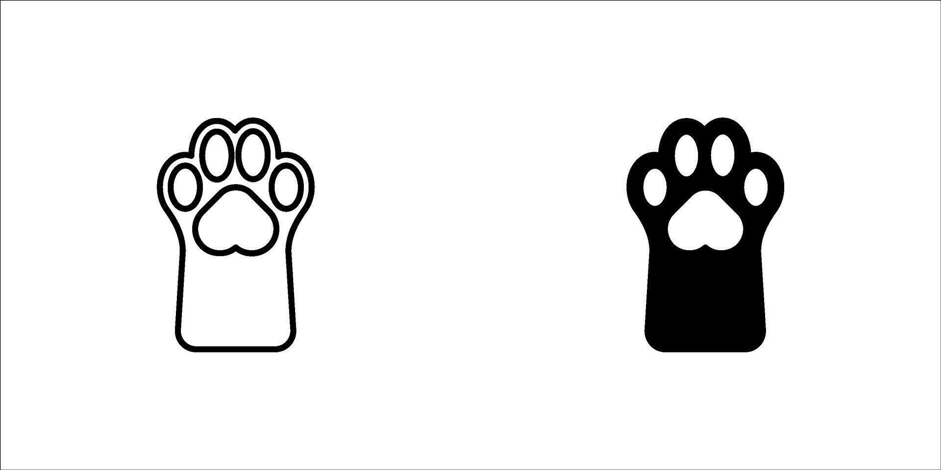Black silhouette of a paw print, isolated. vector