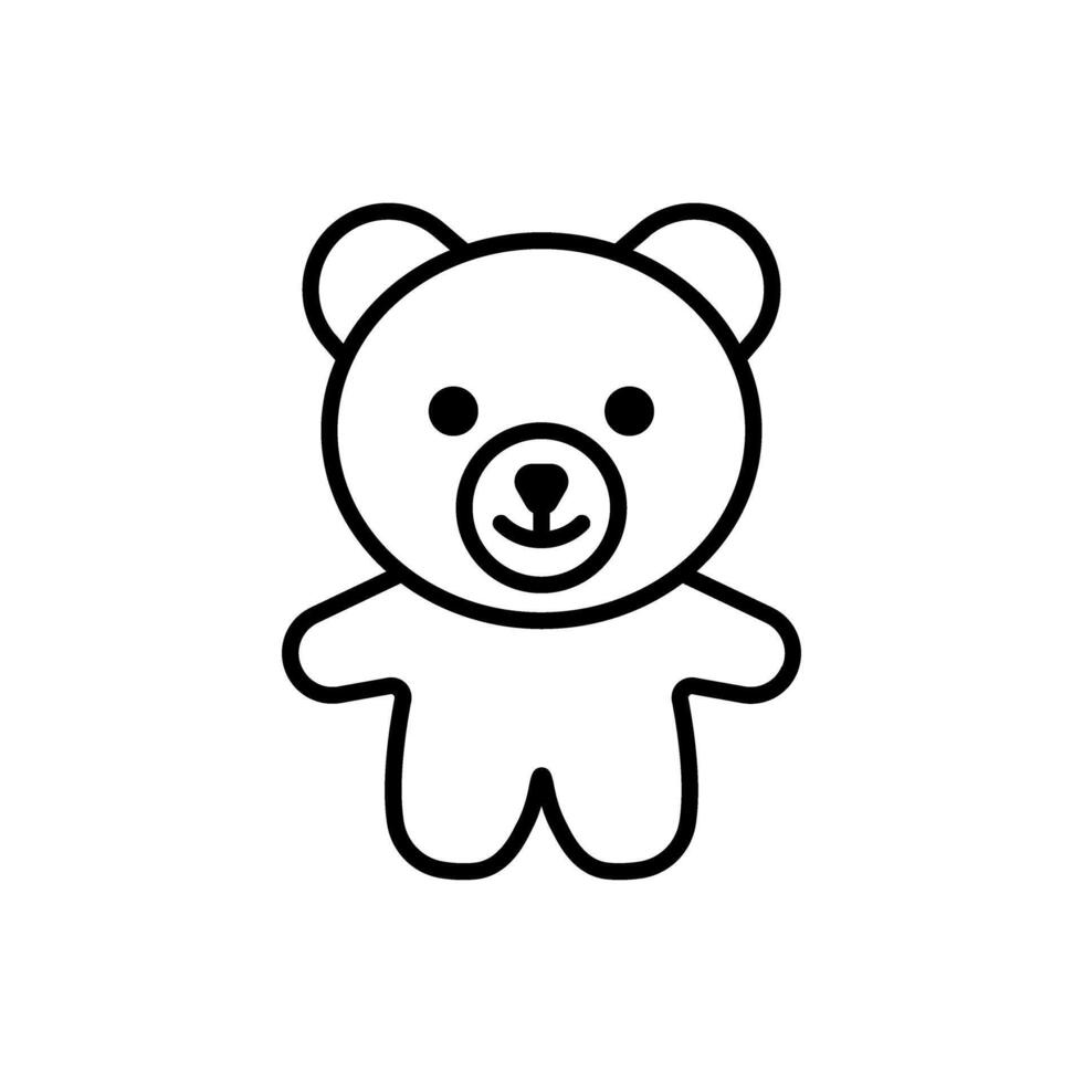 Teddy bear icon in line style. For your design, logo. illustration. Editable Stroke. vector