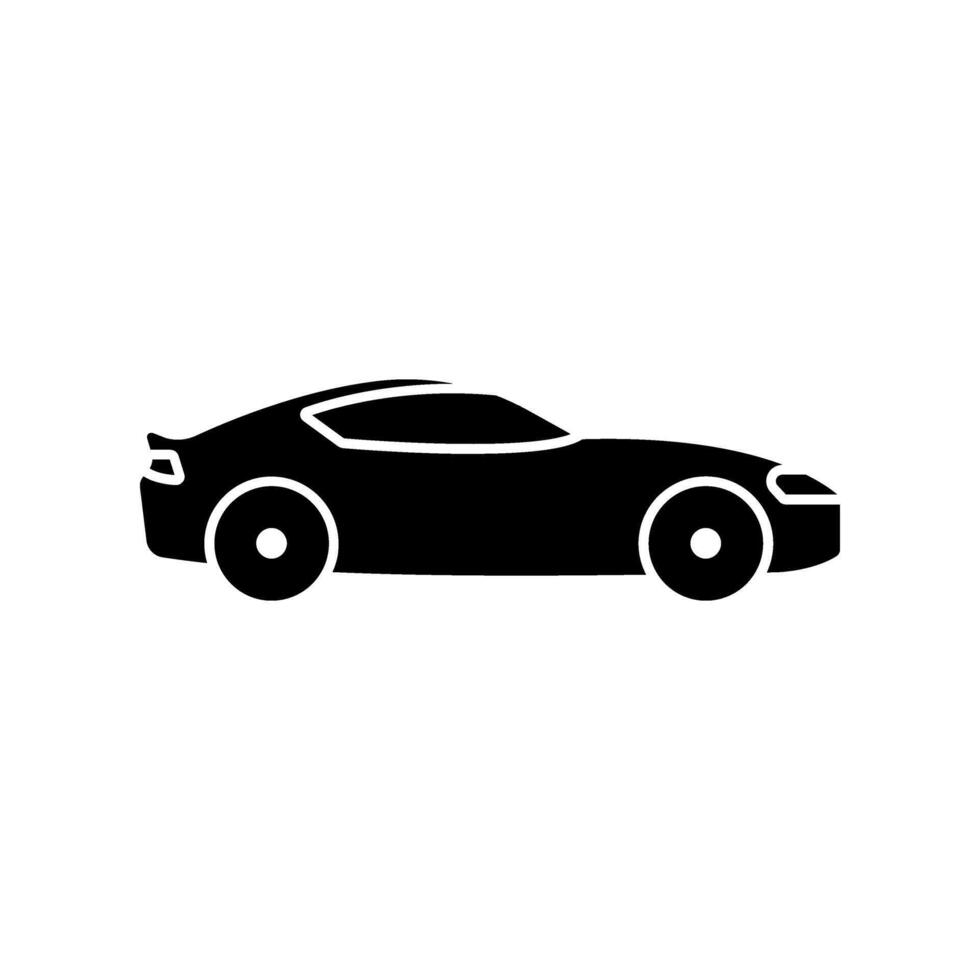 Sports Car, black isolated silhouette, eps 10 vector