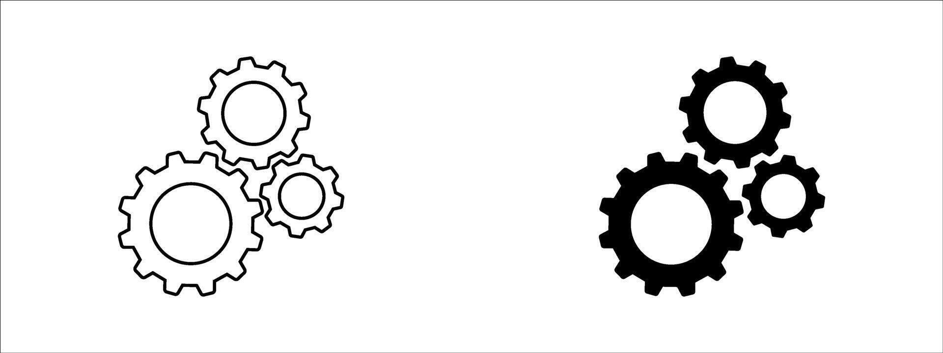 Gear icon collection. Gear Settings Sign, gear wheel. Function symbol. Settings Illustration Icon vector
