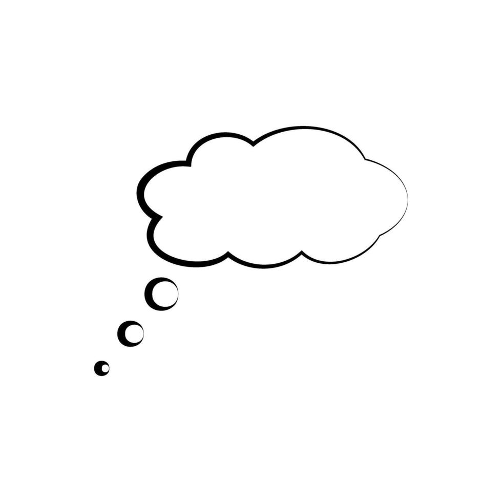Line think bubble isolated on white background. Trendy think bubble in flat style. Modern template for social network and label vector