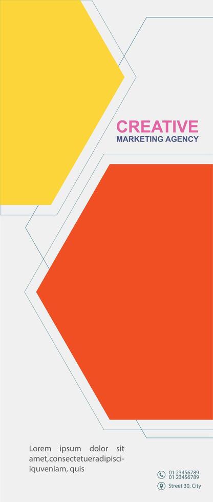 Hexagonal shapes Roll up design vector