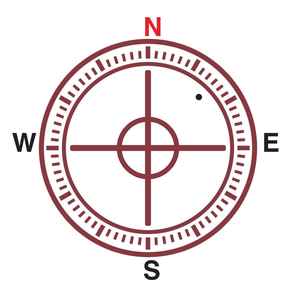 Old compass icon on white background vector