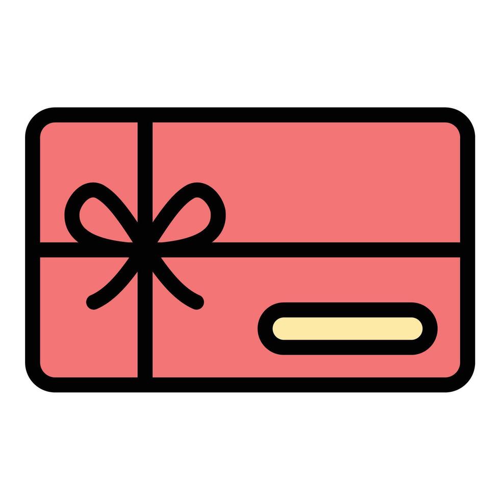 Gift card icon flat line style illustration representing prepaid cards and gifting, suitable for retail, e-commerce, and promotional projects vector