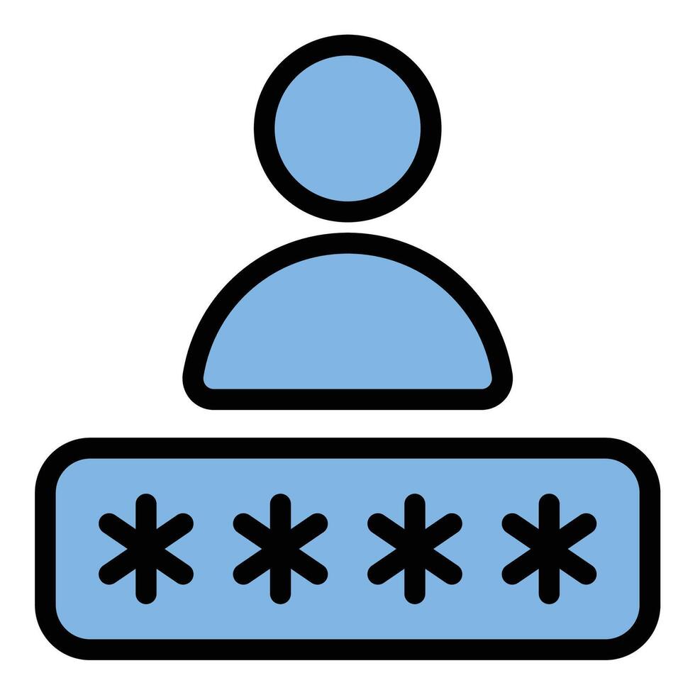 Login icon flat line style illustration representing user access and authentication, suitable for websites, applications, and cybersecurity-related projects vector