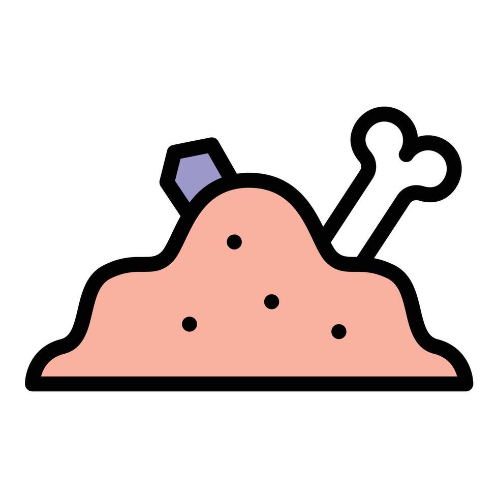 Rubbish icon flat line style illustration representing discarded waste and litter, suitable for sanitation, recycling, and environmental awareness projects vector