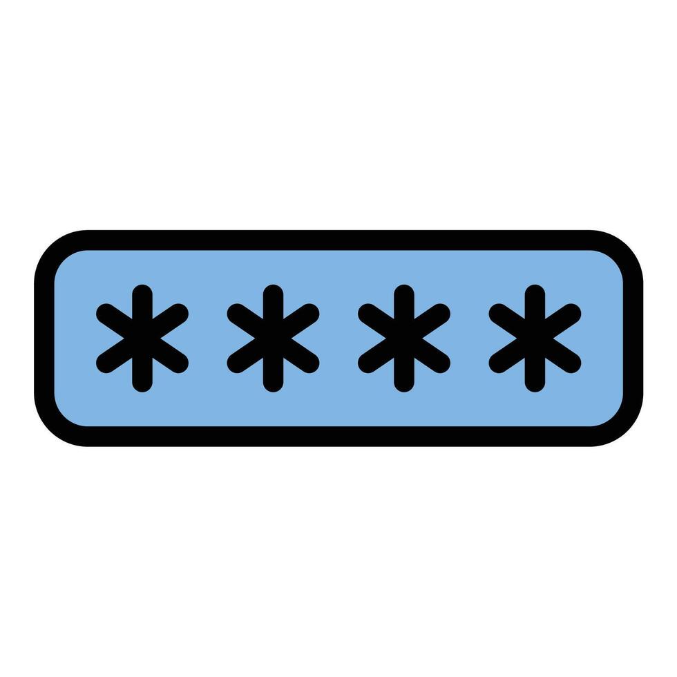 Password icon flat line style illustration representing user authentication and secure access, suitable for cybersecurity, login systems, and data protection projects vector