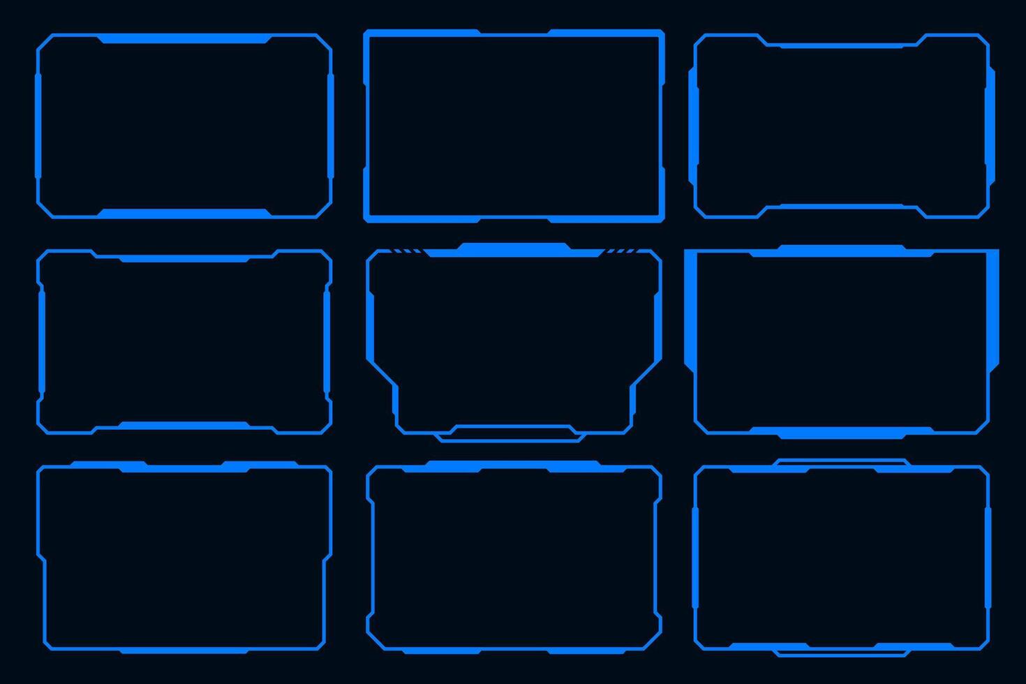 Hi tech frame cyberpunk style design element. Technology HUD sci-fi design vector