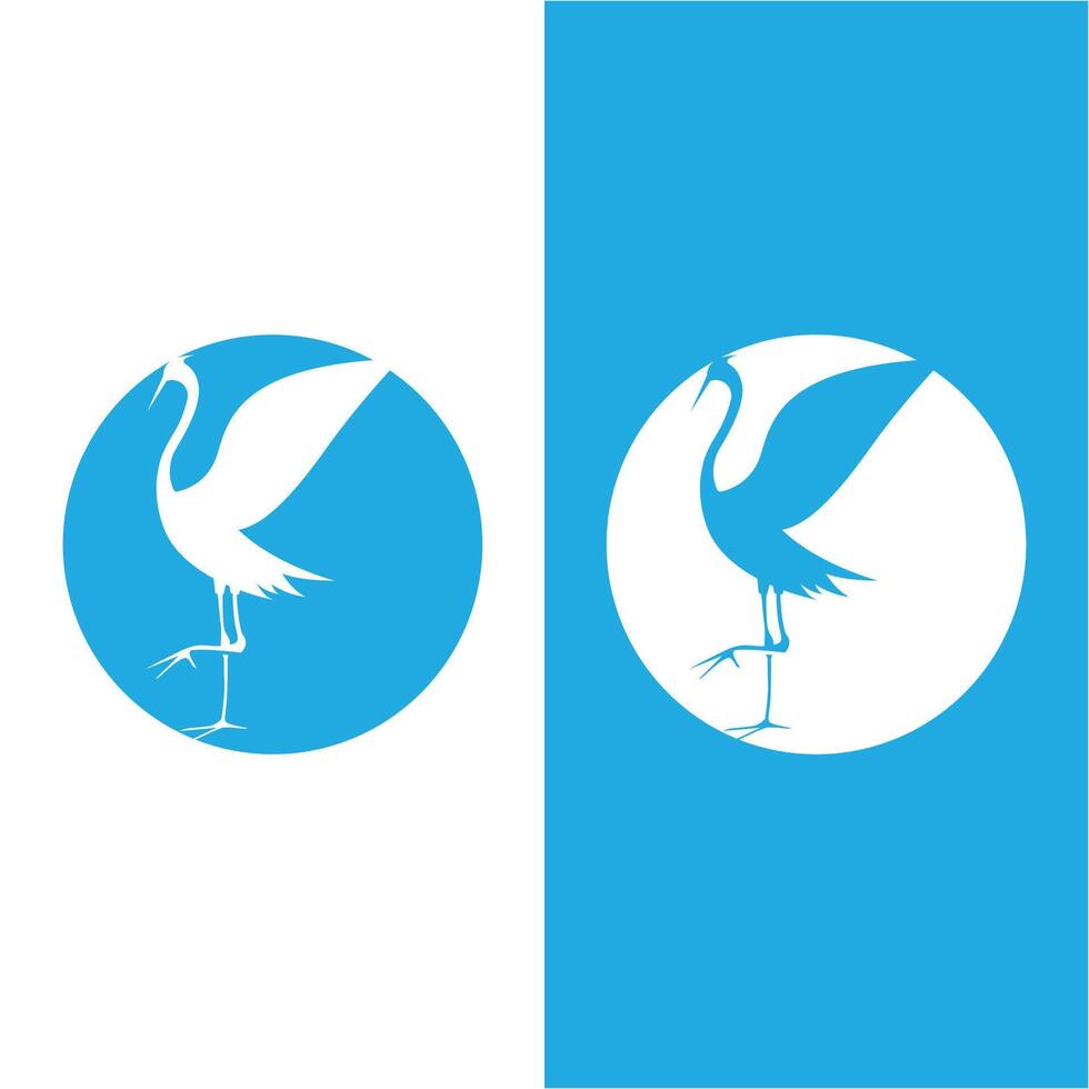 set of Heron bird logo design vector