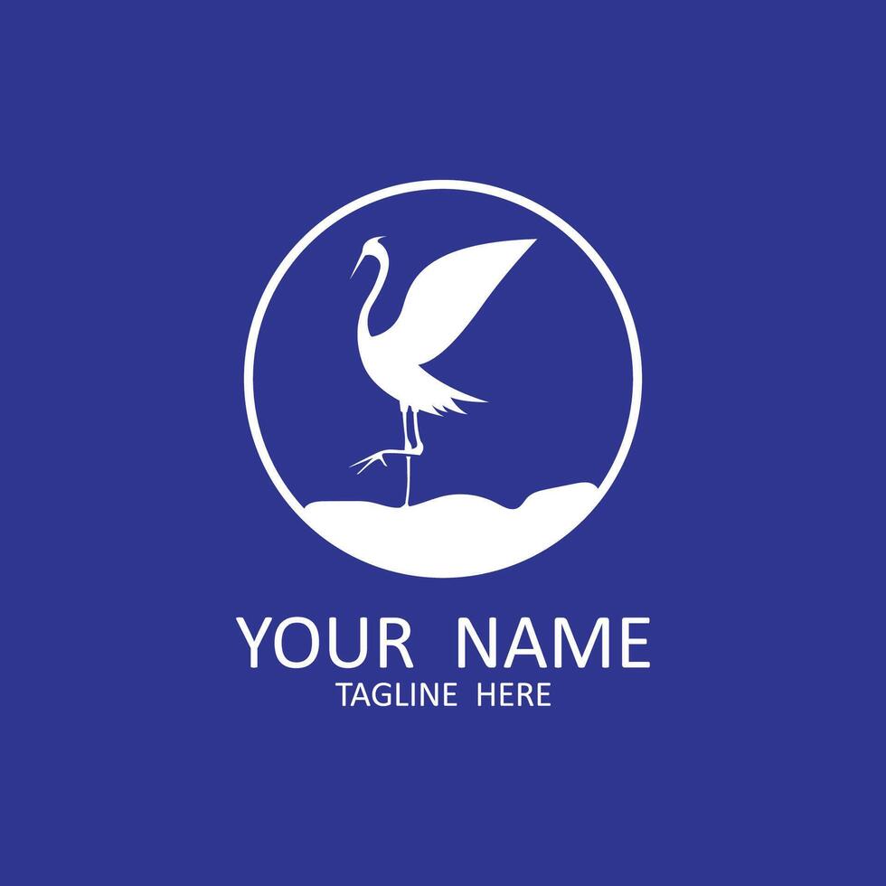 Heron bird logo on isolated background vector