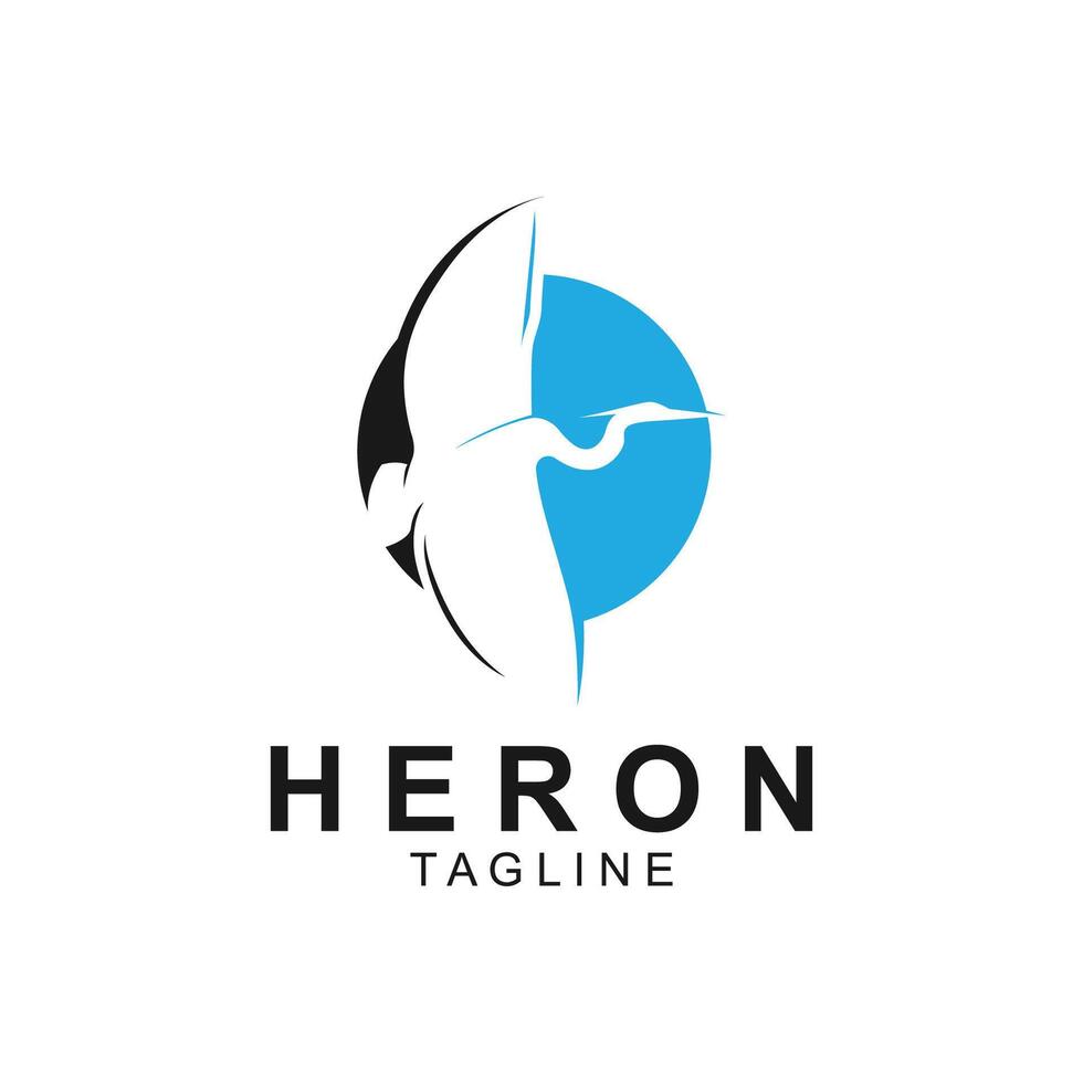 Heron bird logo icon vector