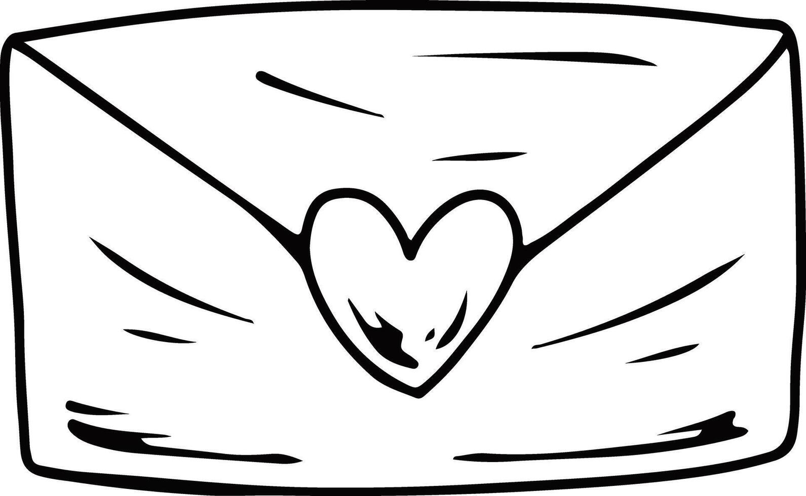 Envelope with Heart Seal Outline vector