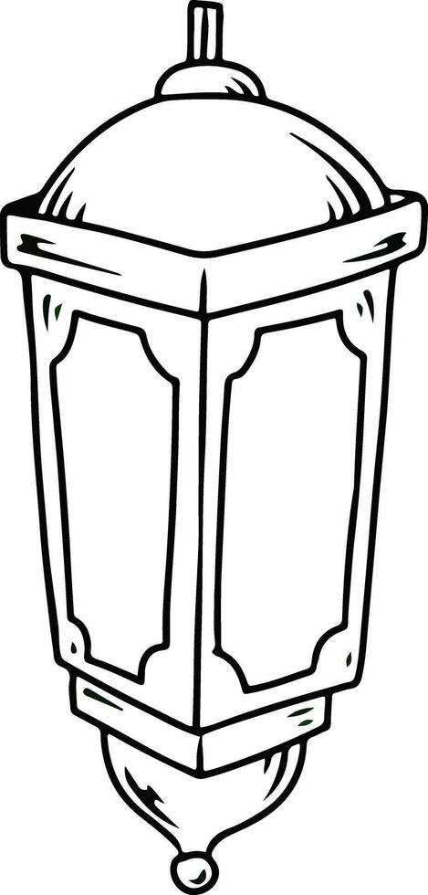 Islamic Lantern Doodle Illustration for Ramadan and Eid vector