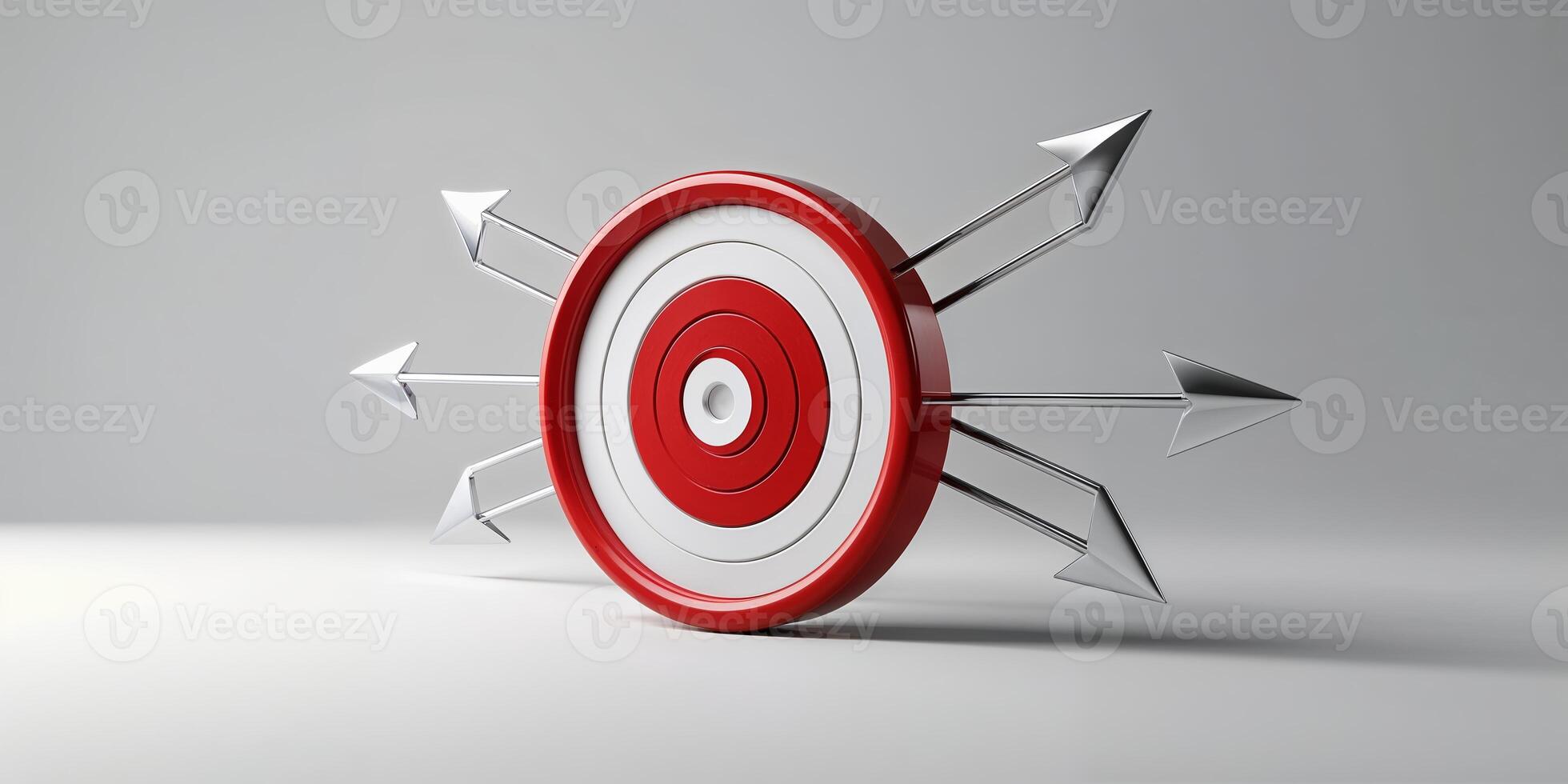 Target with arrows indicating different directions and outcomes, symbolizing focus and goals in strategic planning photo