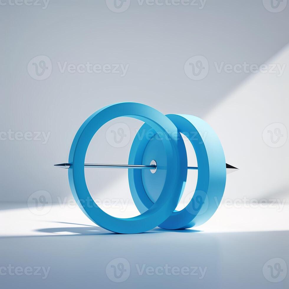 Sleek blue rings enhance a design studio's aesthetic in a creative workspace during bright daylight photo