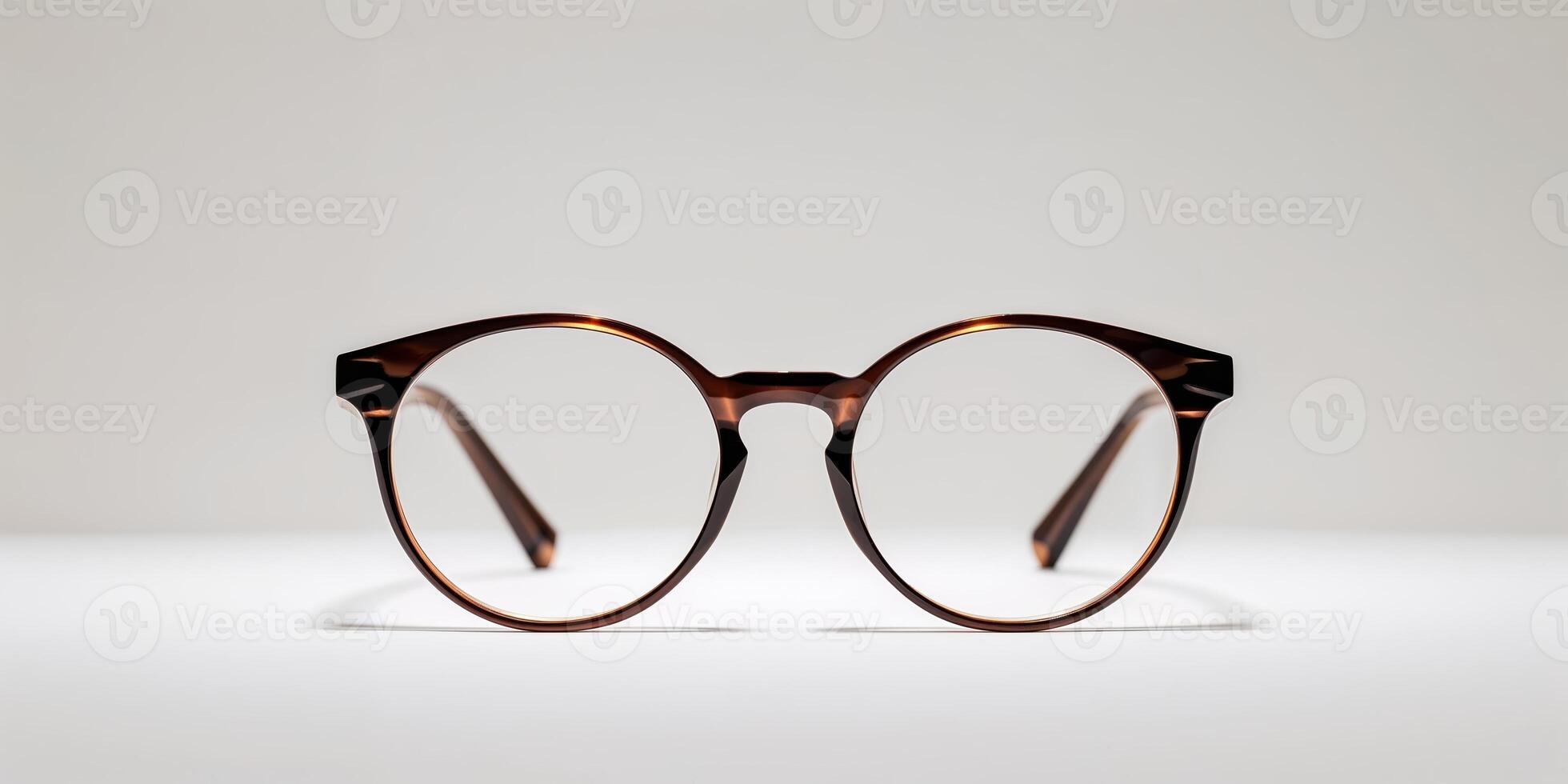Round frame eyeglasses with a simple design displayed on a neutral background for optical accessories photo