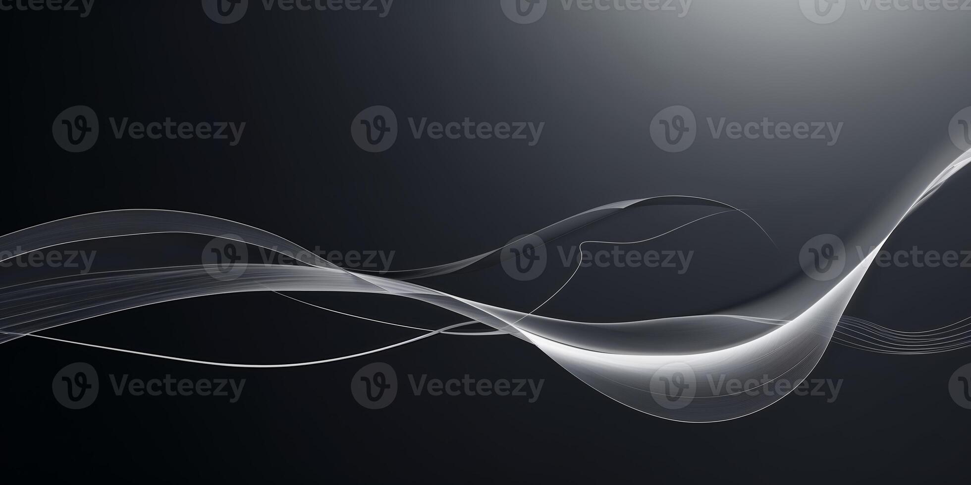 Elegant abstract lines flow gracefully across a dark background creating a sense of movement and tranquility in digital art photo