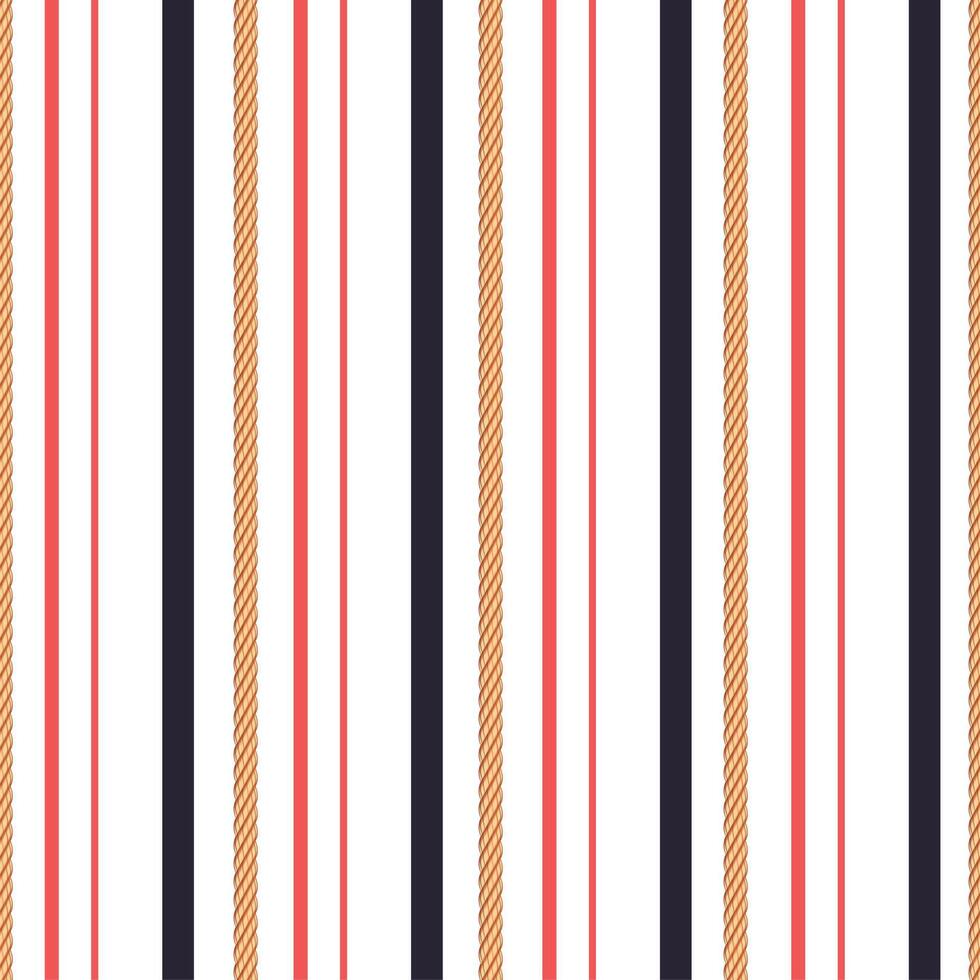 Rope seamless pattern with vertical stripe lines vector