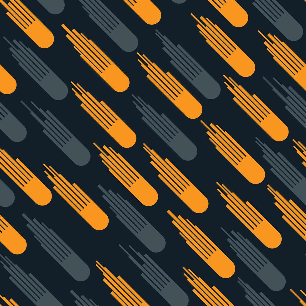 Seamless Pattern with Moving Fast Shooting Stars, Meteorites on Dark Space Background. vector