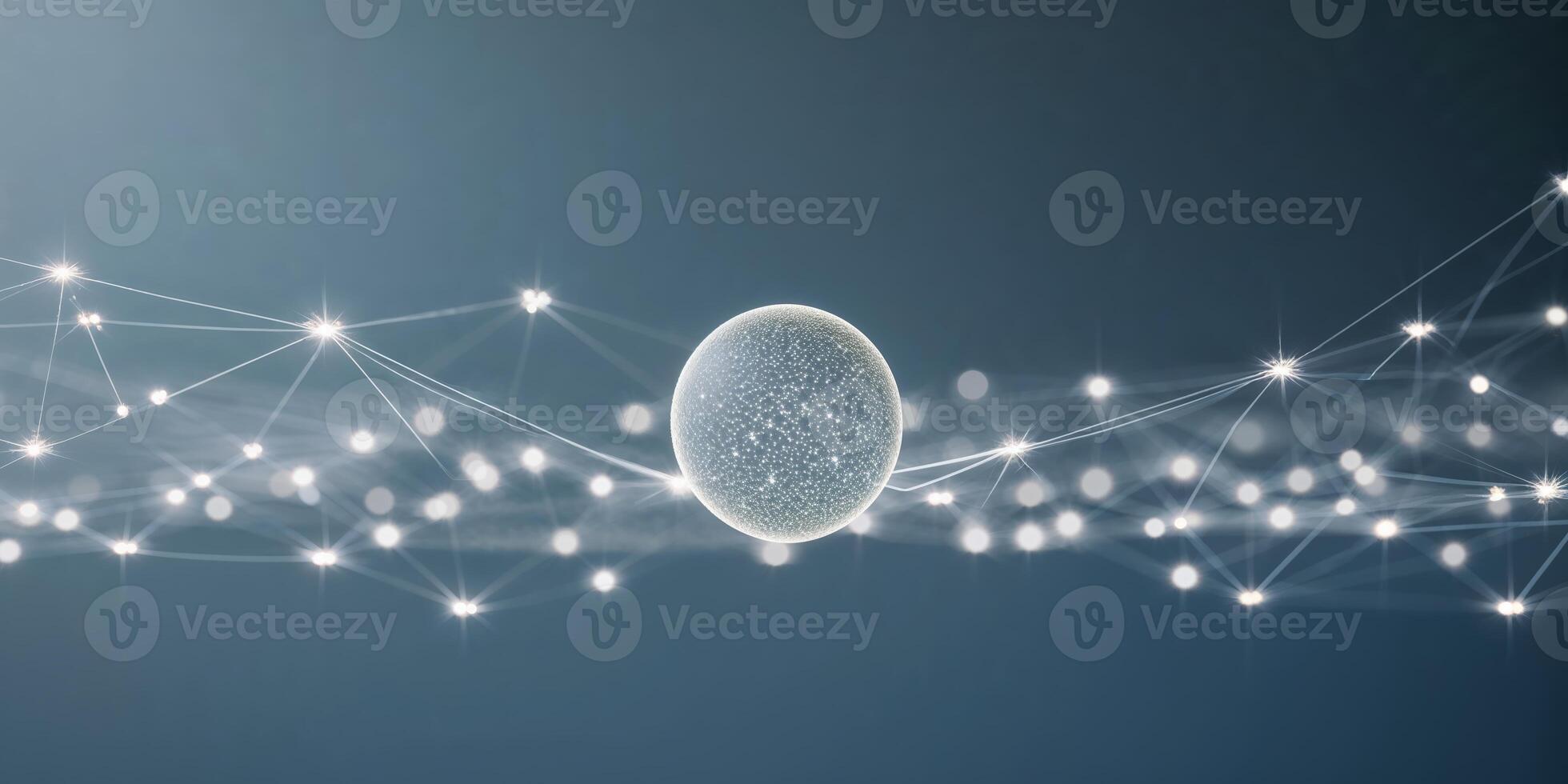 Digital sphere representing connections and networks in modern technology and innovation photo