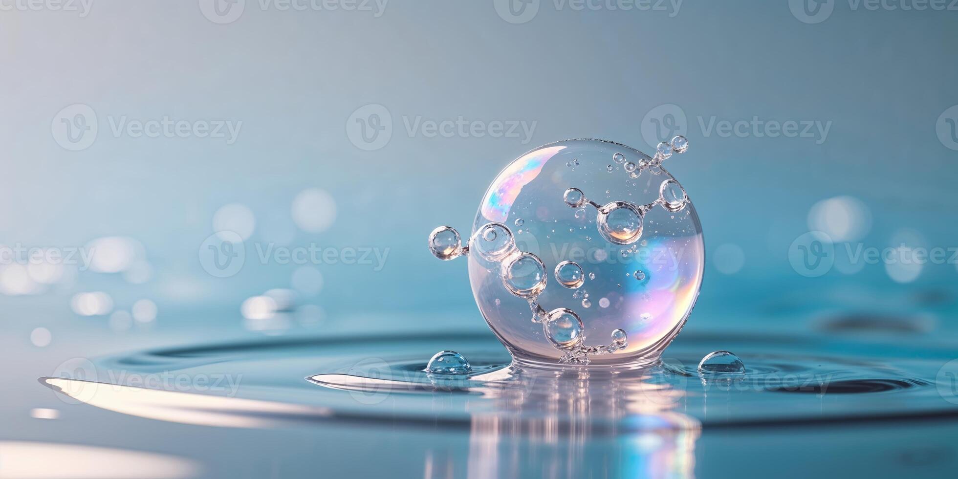 Water droplet creates ripples as it lands on a smooth surface in soft light photo