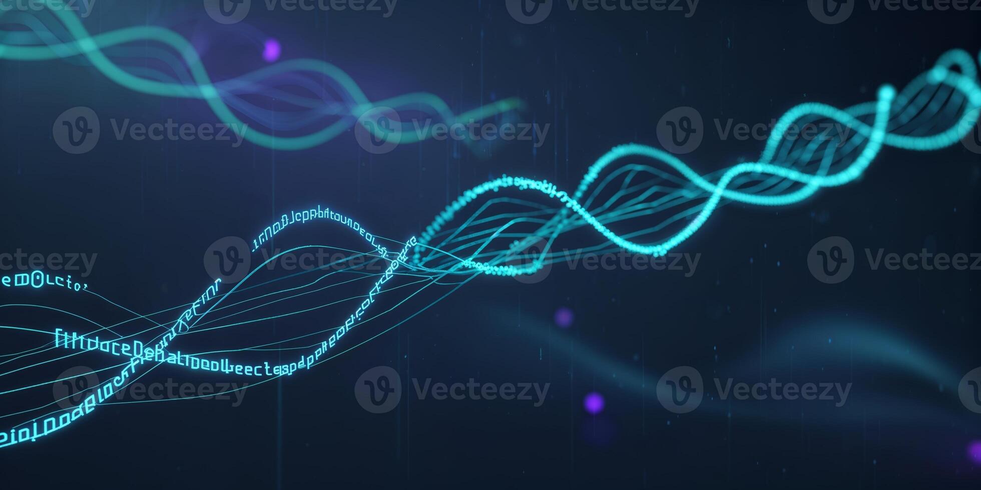 Colorful digital wave pattern with abstract elements representing data analysis in technology photo