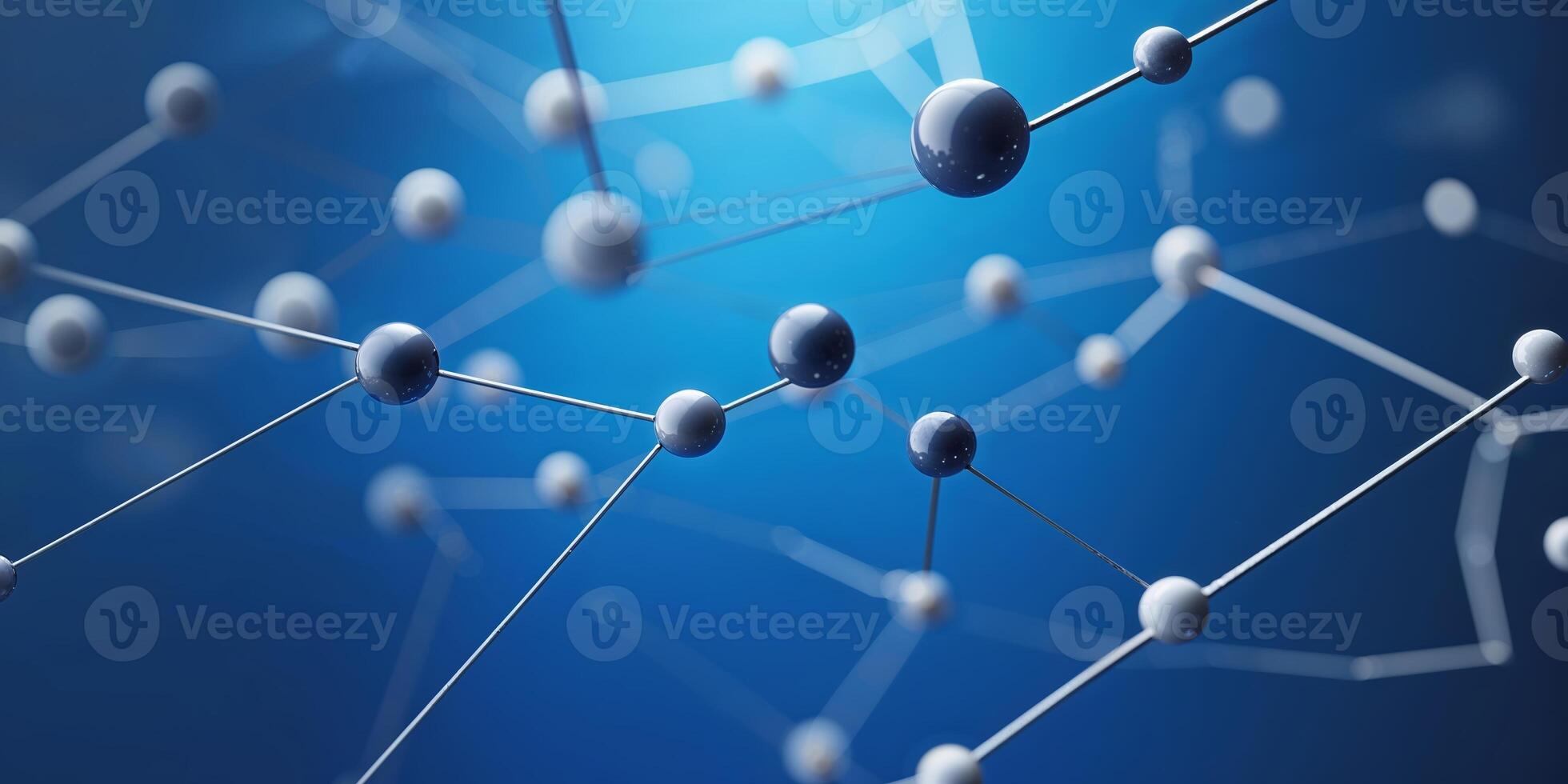 Exploration of molecular structures in a blue-toned digital environment showcasing connectivity and scientific advancement photo