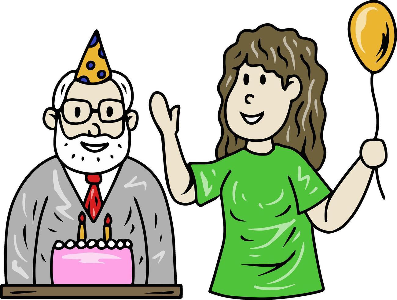 Man and Woman Celebrating Birthday vector