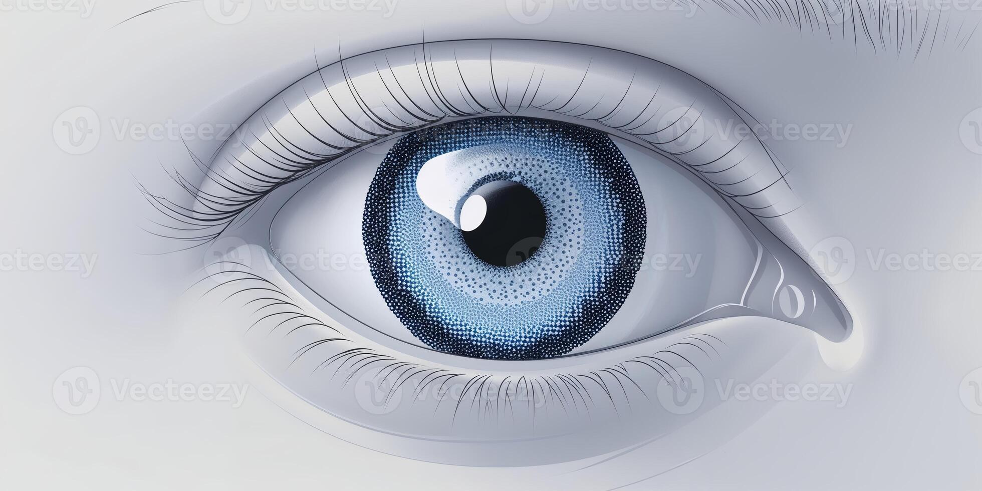 Close-up view of a realistic human eye capturing intricate details of iris and pupil with striking colors photo