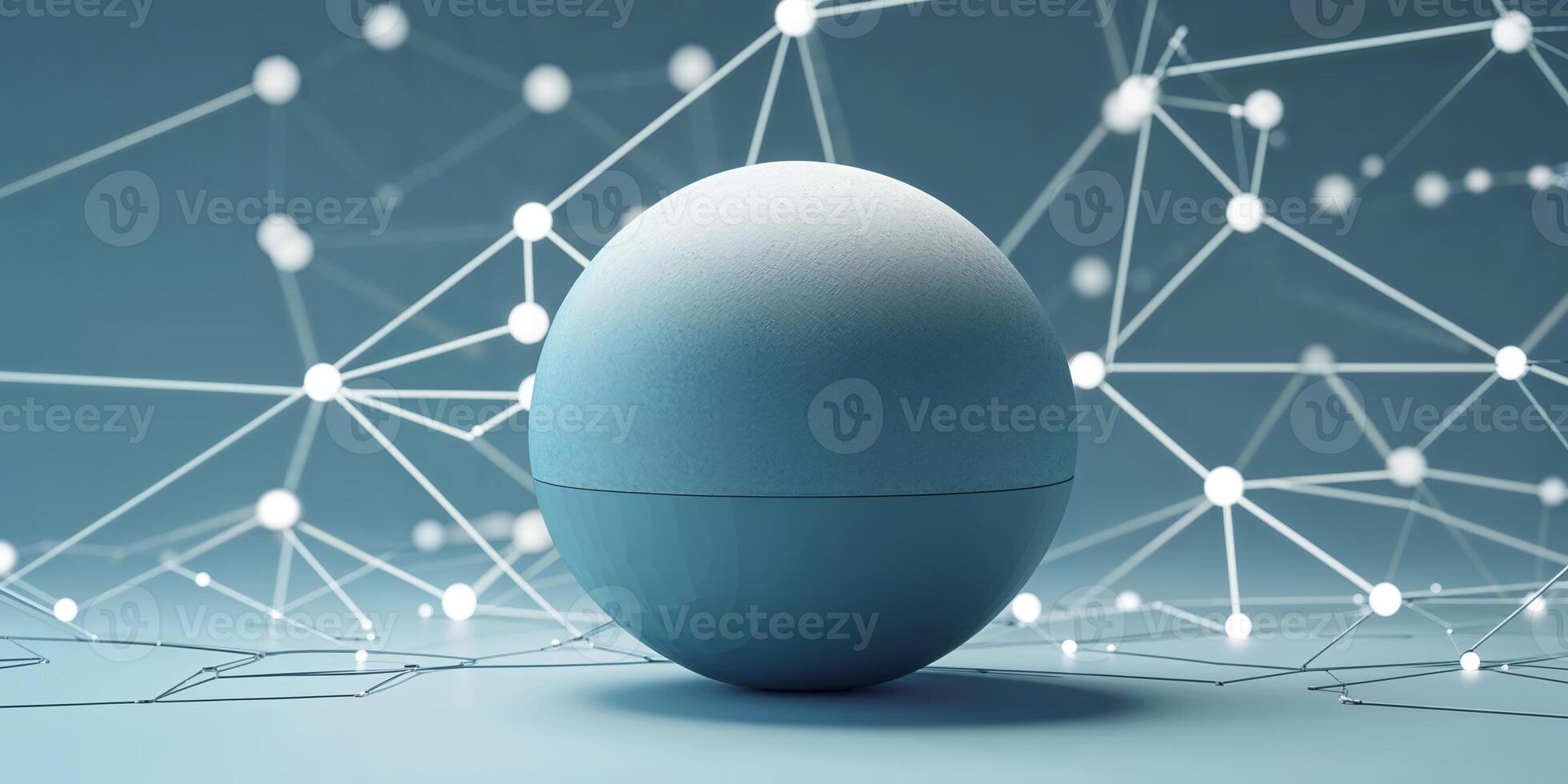 Modern abstract design featuring a spherical object and connecting lines in a digital environment photo