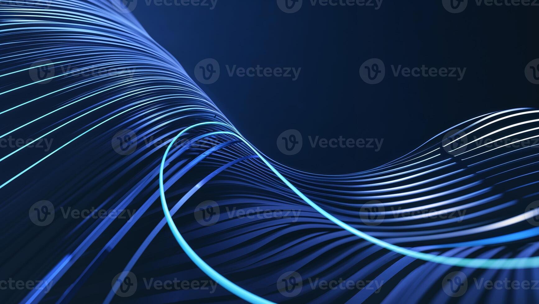 Swirling blue lines create a mesmerizing abstract design against a dark background photo