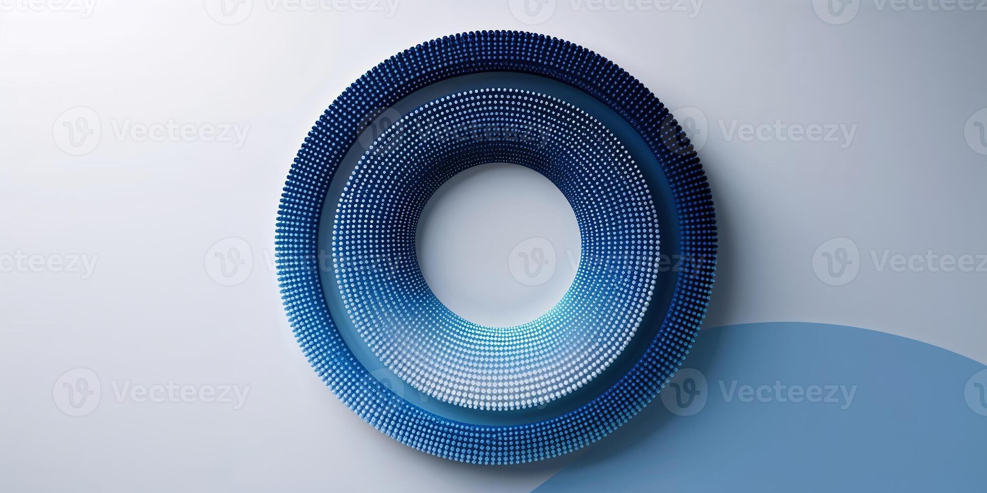 Blue circular design with gradient texture and intricate details showcasing modern art concepts and creativity photo
