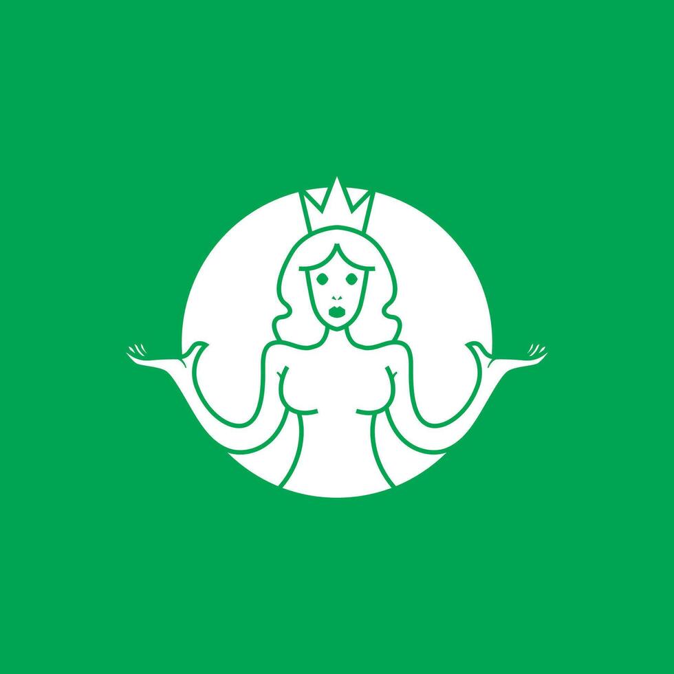 Beautiful goddess logo symbol with crown vector