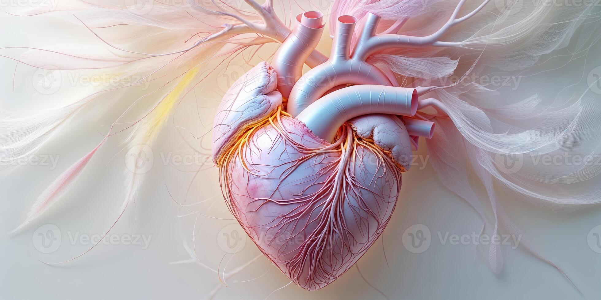 Heart illustration featuring intricate details and vibrant colors against a soft background photo