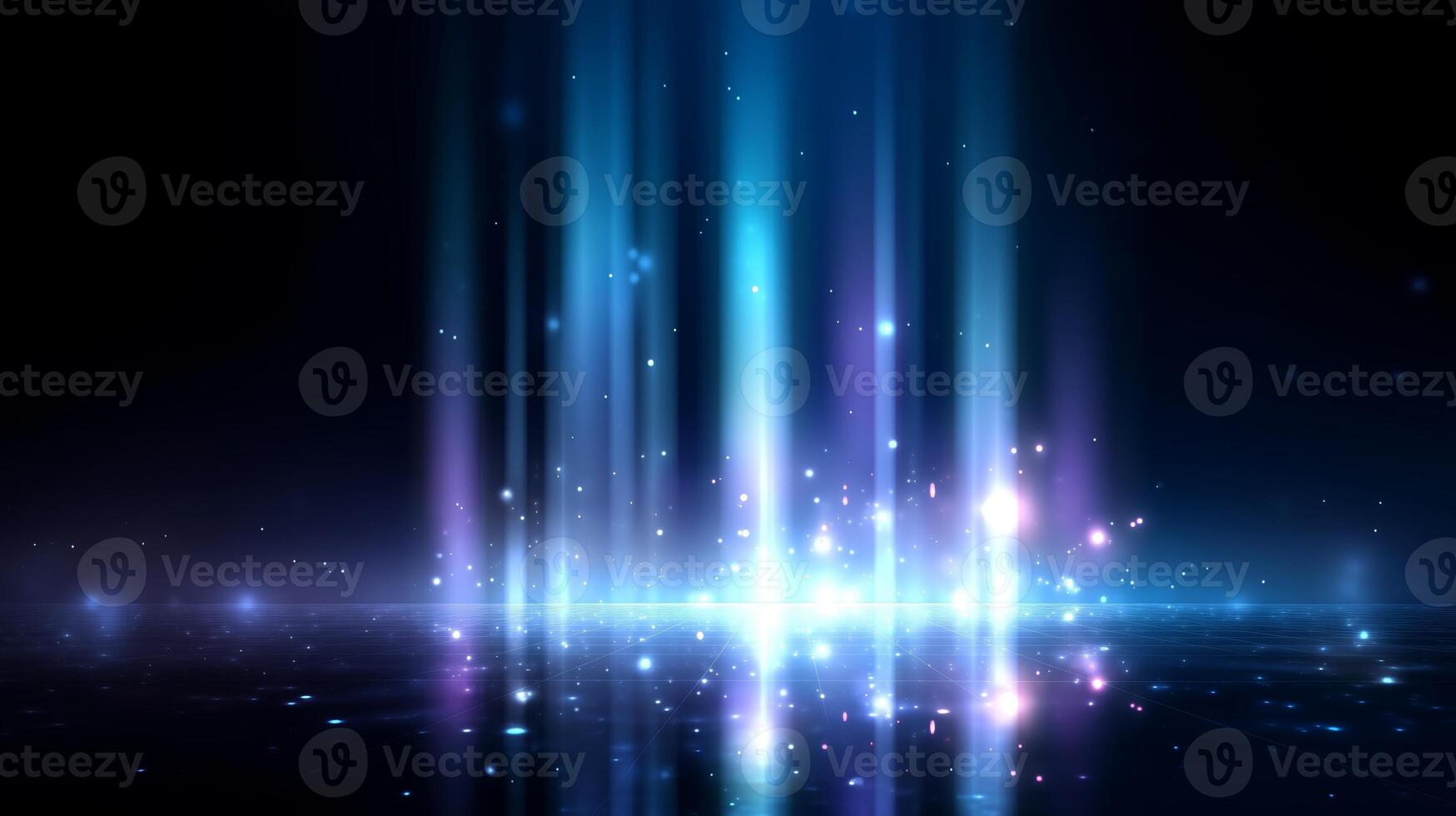 Bright shimmering lights illuminate a dark background in a dazzling display of colors and reflections during a nighttime event photo