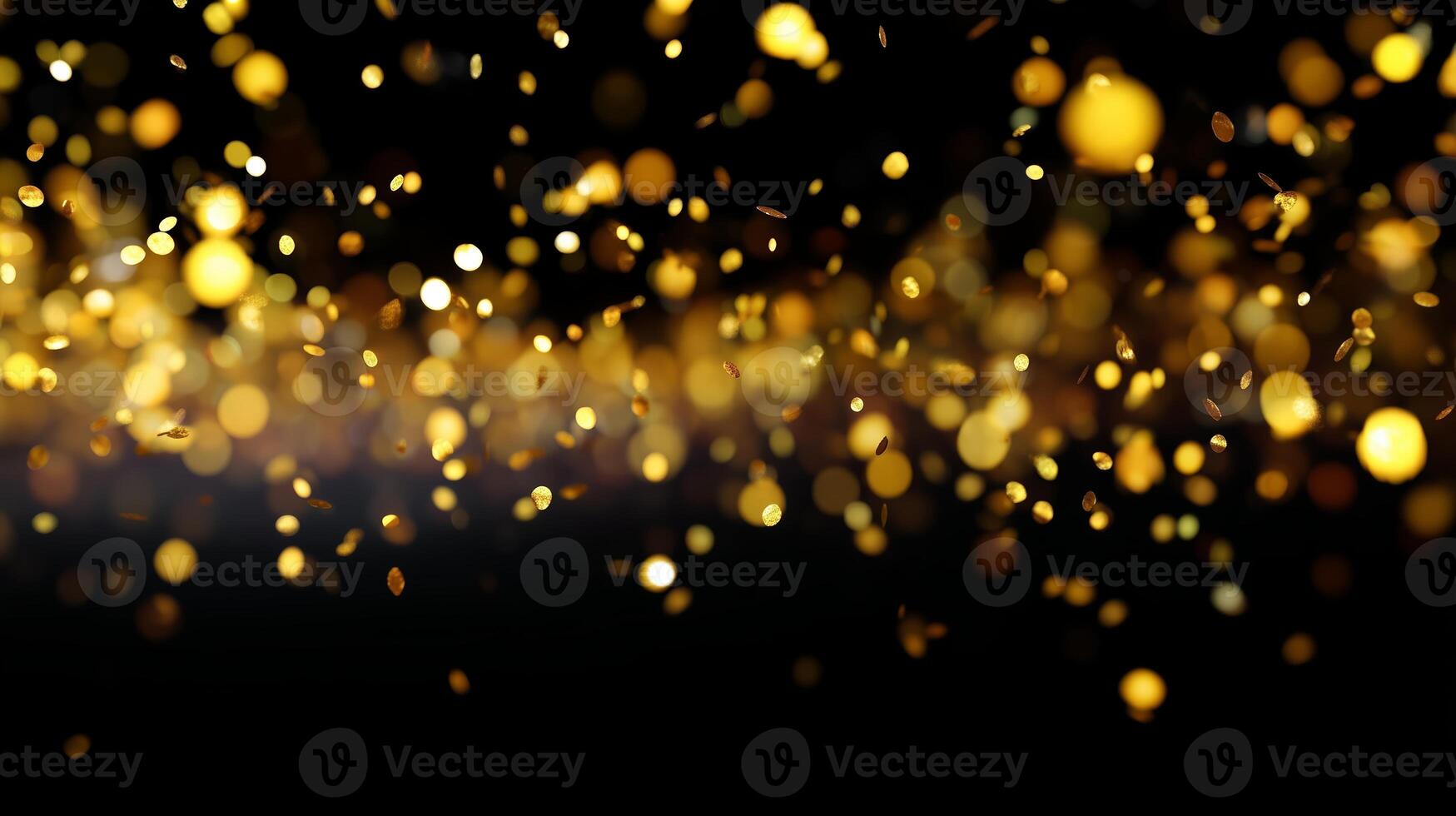 Golden bokeh lights create a festive atmosphere during a celebration or event at night photo
