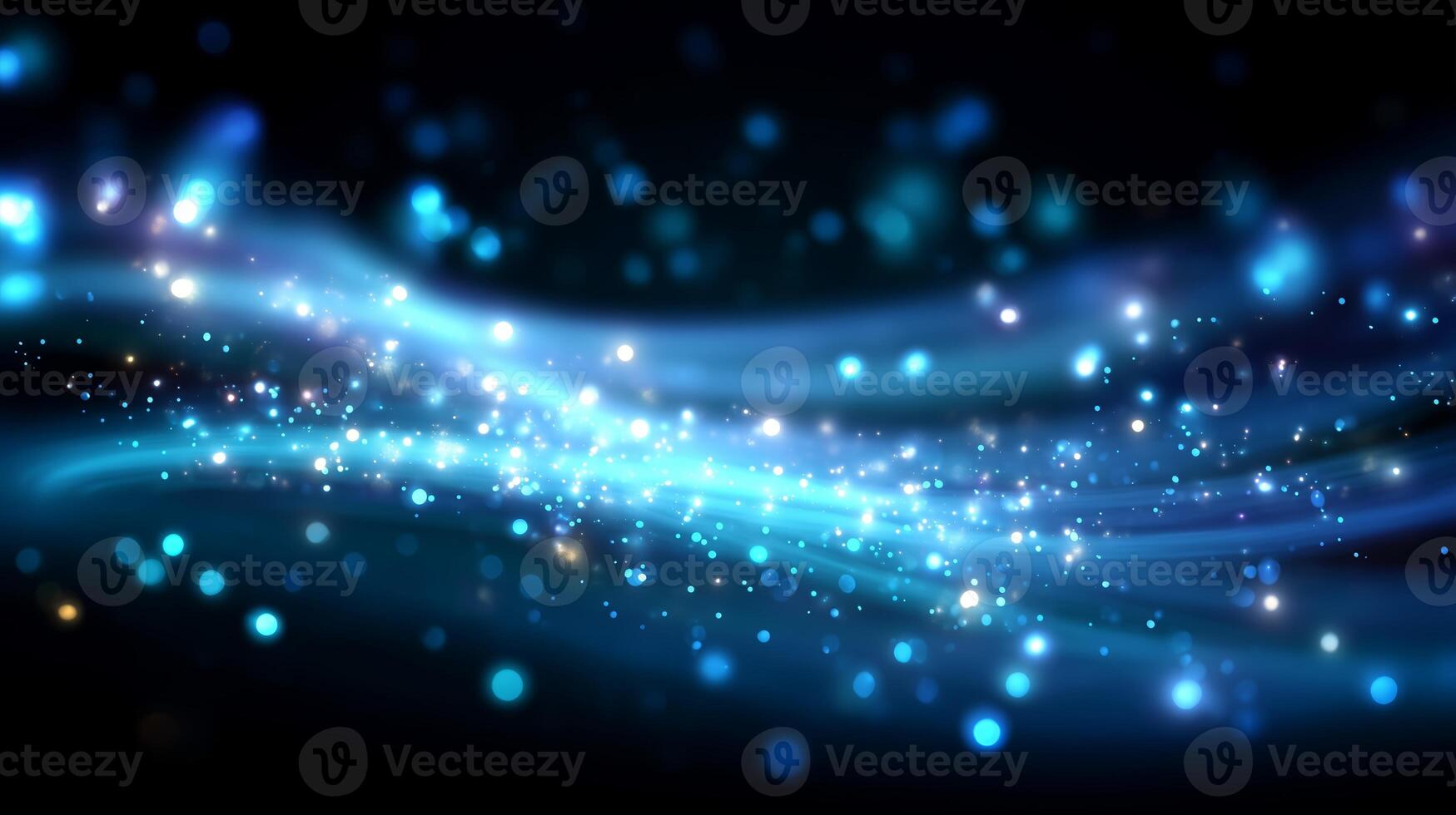 Mystical blue light swirls create a dynamic abstract pattern in a dark environment photo