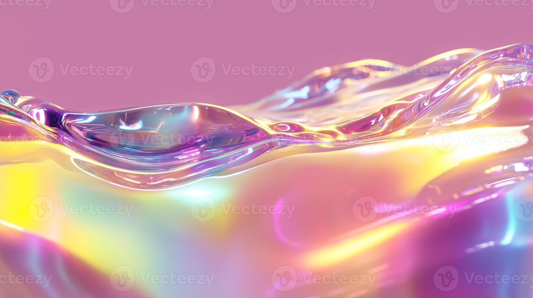 Colorful liquid waves reflect light in a vibrant display of hues and textures, creating an abstract visual experience in a warm atmosphere photo