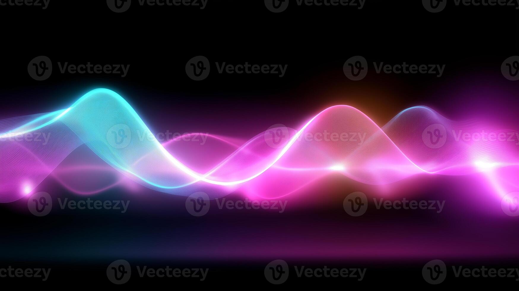 Colorful sound waves create a vibrant visual display in a dark background setting photo
