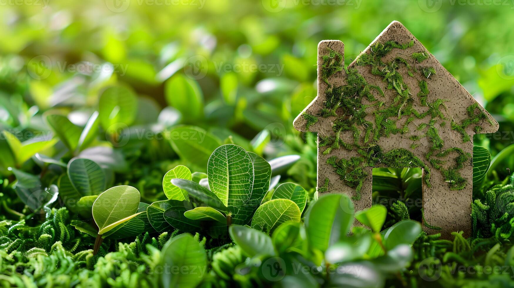 Green house in the grass photo