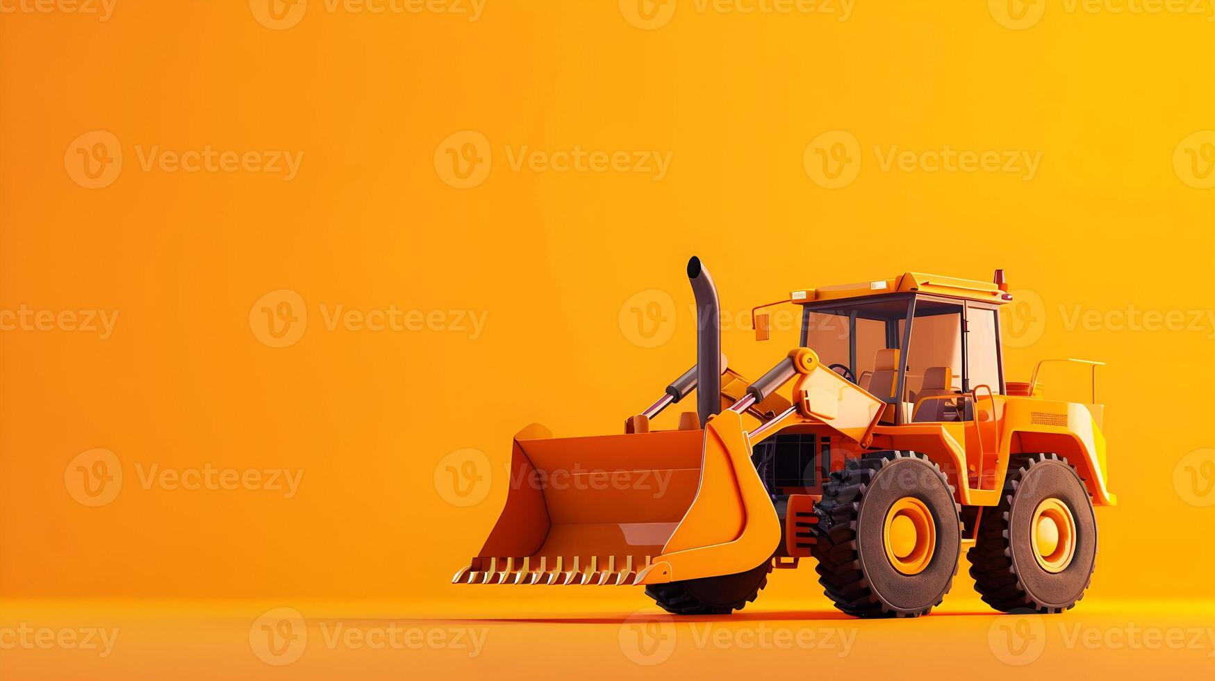 A construction machine on an orange background photo