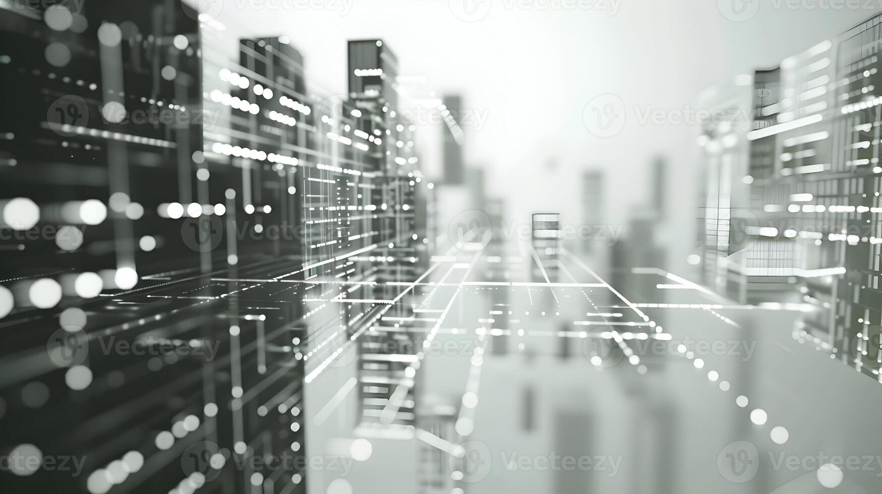 Abstract cityscape with lights and lines photo