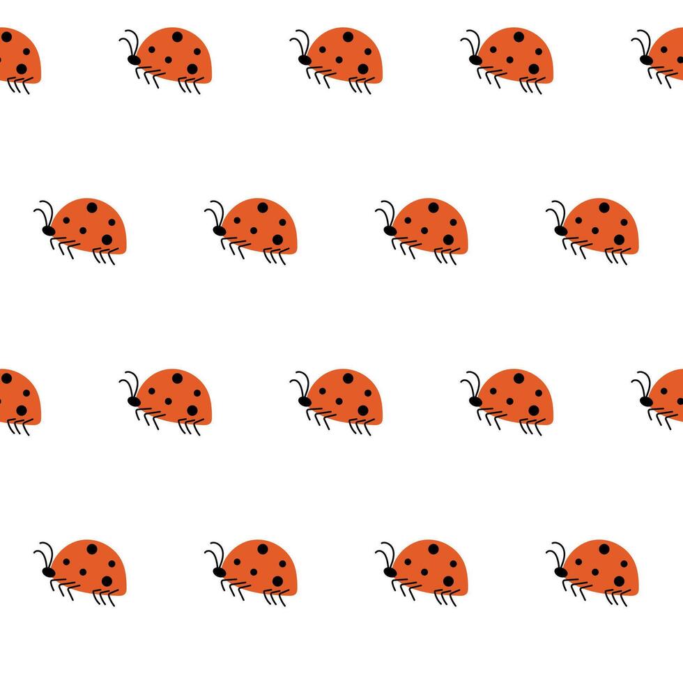 Lady bug seamless pattern. Seamless pattern with cute red lady bug. vector